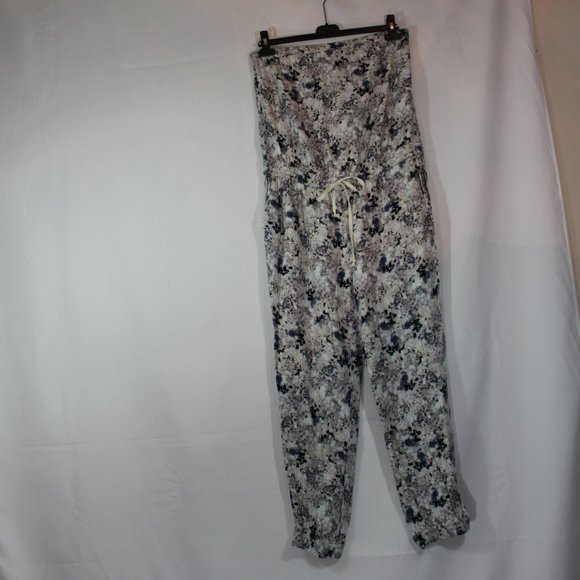 Aritzia Talula Strapless Tabata Floral  Drawstring Elastic Waist Jumpsuit Large - Picture 4 of 8